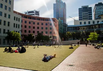 Activity in Civic Square, Wellington