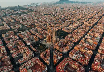 Aerial view of Barcelona