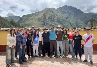 School group traveling in Peru