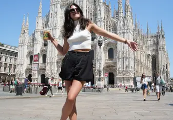 Duomo di Milano, one of the largest cathedrals in the world and a masterpiece of Gothic architecture, during their study abroad program