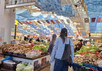 Real life language practice at the market,