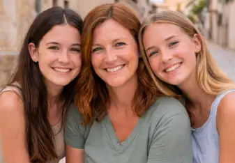 Women smiling