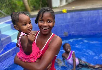 Kids in swimming pool