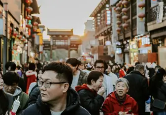 Chinese people walking