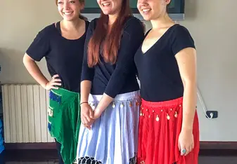 Students participating in a cultural dance activity