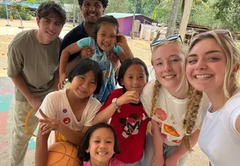Smiles with students