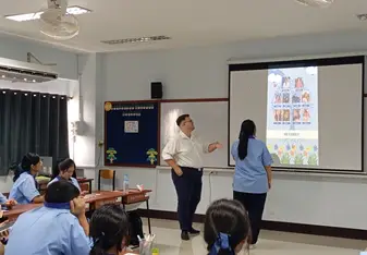 Teacher teaching Infront of the class