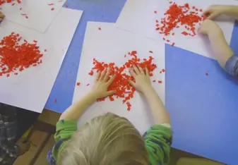 Volunteers in a childrens education and arts project in Ireland