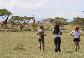 Volunteers doing fieldwork at Soysambu Conservancy, Kenya