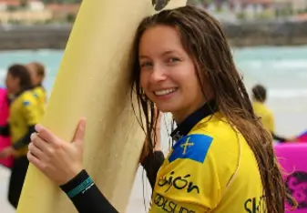 Surfing with Nacel in Gijon, Spain