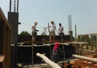 Kelly and fellow DWC volunteers at the construction site