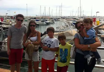 Sean with his host family in Madrid
