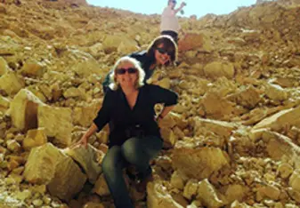 Belinda & a fellow ESL instructor climbing in the desert