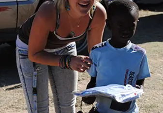 South African Volunteer and Child 