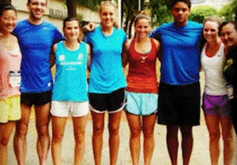 IES Spain students jogging