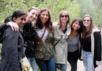 Emily and friends enjoying their time in Europe