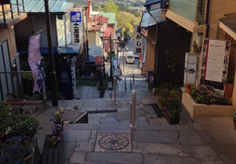 The view from the top of Ikaho Steps in Ikaho Hot Springs, Japan