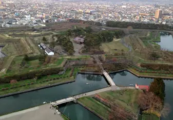 The star-shaped fort in Hakodate, Hokkaido