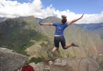 Study abroad student in the mountains of Peru
