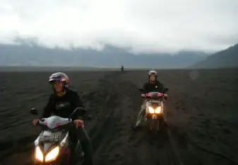 Riding around on motorcycles