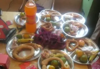 Diwali Festival offerings at the orphanage.