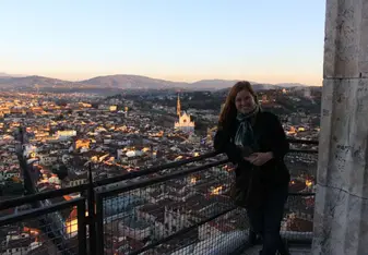 Haley overlooking the city of Florence