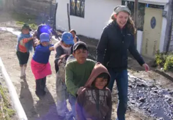 Grace spent time with local children in Ecuador