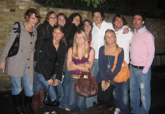 Jamie and friends representing 7 different countries