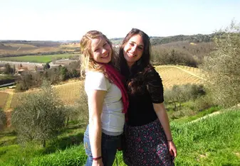 Nicole with a friend in Italy
