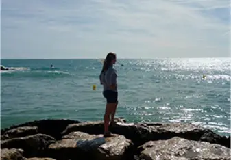 Liza gazing off into the beautiful Spanish water