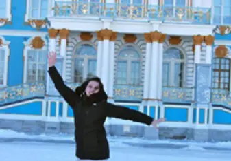 Cara enjoying the cold weather!