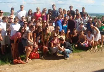 Ashley with API students at a vineyard