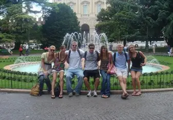 Ashley with API students in Verona