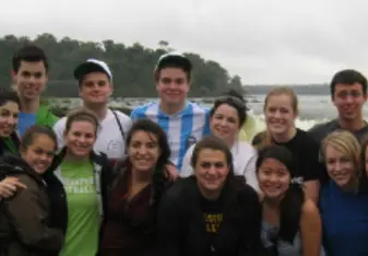 group of people iguazu falls argentina 
