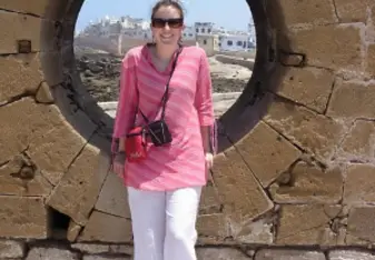 woman posing in Essaouira, Morocco