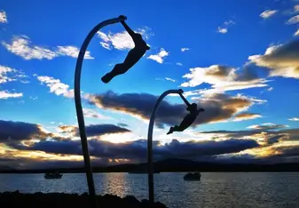 sculptures and sea in argentina