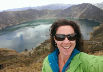 woman selfie Quilatoa Ecuador 