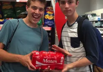 high schoolers with soda