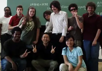 Matt with fellow students at Kansai Gaidai University