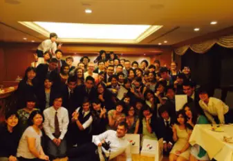The entire group posing for a picture