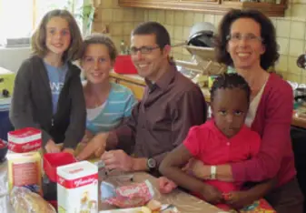 Volunteer Andrew with his French host family
