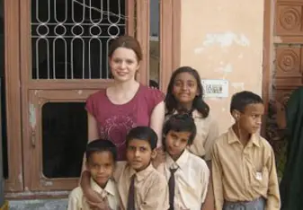 Volunteer with kids