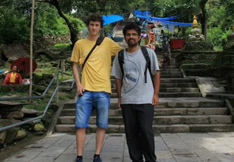 Bijaya with volunteer