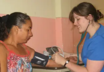 Taking blood pressure