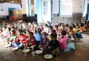 Lunch time during school.