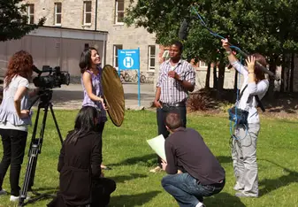  Students in a video journalism course at Griffith College