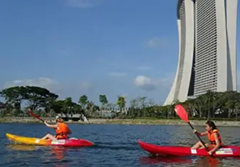 patrolling by kayak in Singapore
