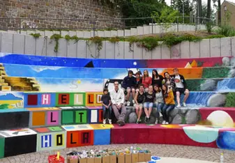 Volunteers painting in Germany