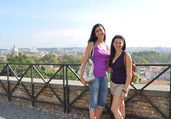 Alexi with a friend in Rome, Italy