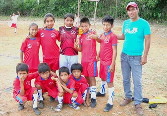 Some of the children from the local school we taught at (we sponsored their team